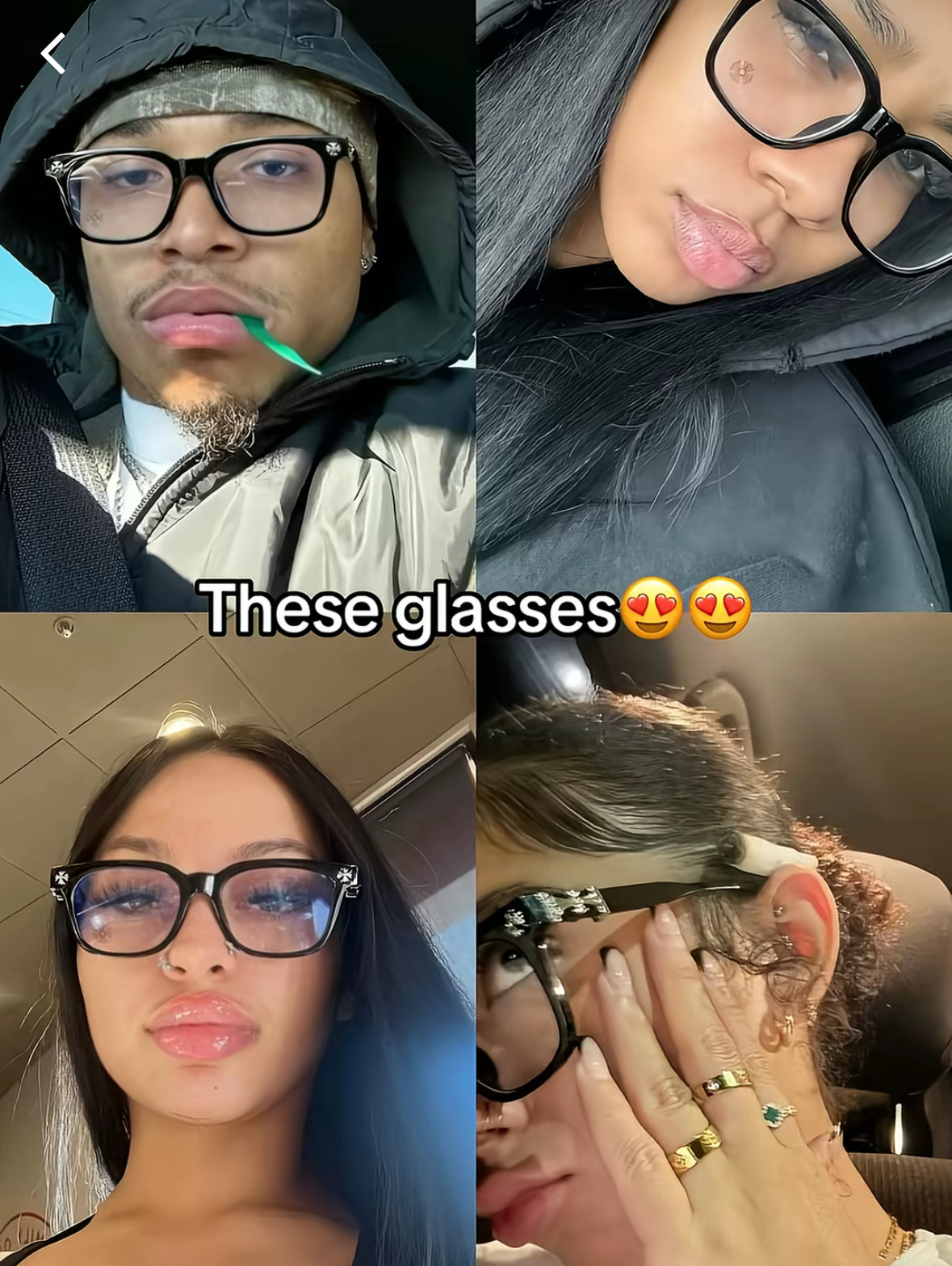 Luxury Chrome-Inspired Square Frame Glasses – Clear & Black